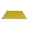 thumbnail image 2 of Ahgly Company Machine Washable Indoor Round Abstract Yellow Contemporary Area Rugs, 6' Round, 2 of 4