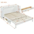 thumbnail image 2 of Harper & Bright Designs Rattan Queen Size Murphy Bed, Wooden Queen Murphy Bed Frame with Large Drawers, Folding Wall Chest Cabinet Bed for Guest Room, White, 2 of 18