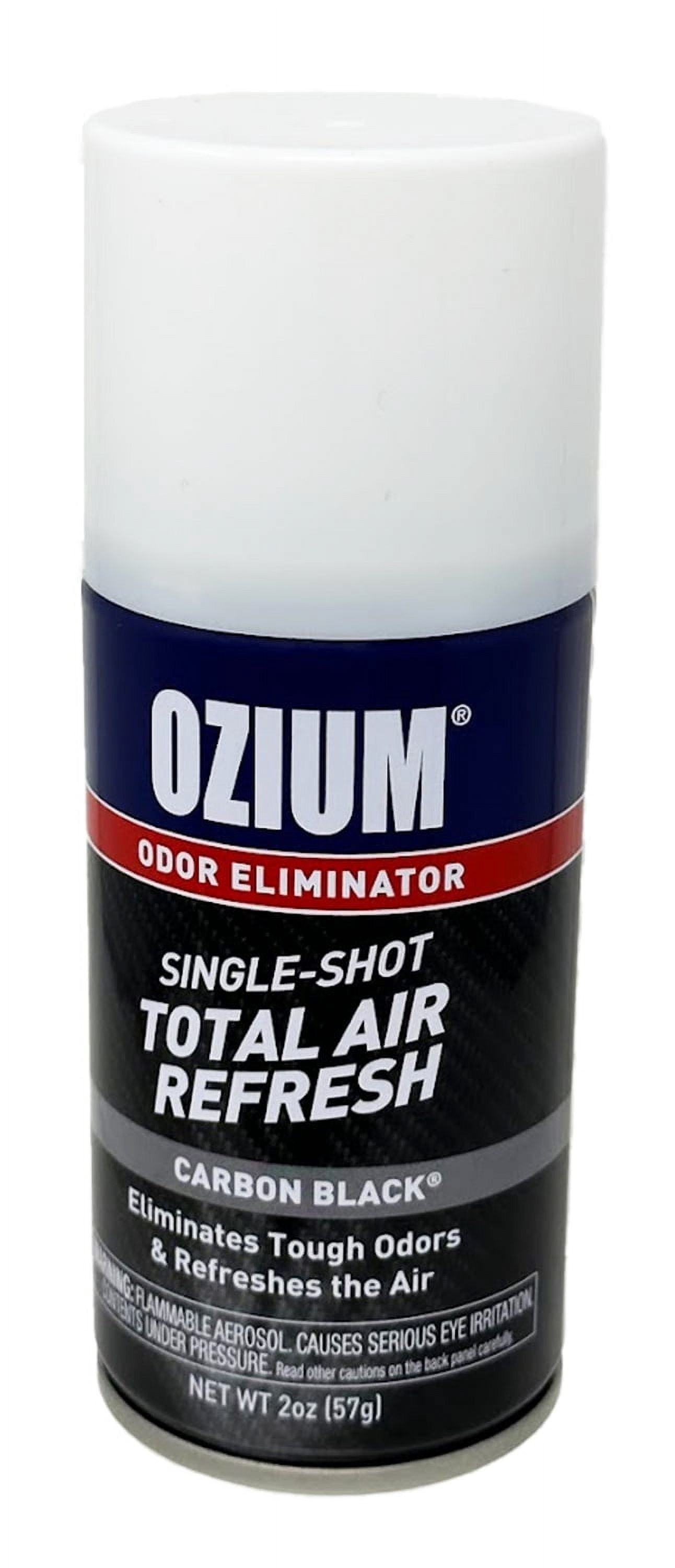 Ozium Air Sanitizer, 2 oz Car Fogger: Single-Shot Smoke Odor Eliminator & Car Air Freshener (Carbon Black, 4 Packs) C36