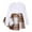 White, variant on Toddler Kids Child Girls Long Sleeve Ribbed Solid Tops Blouse Plaid Skirt with Hat Outfit Set 3PCS