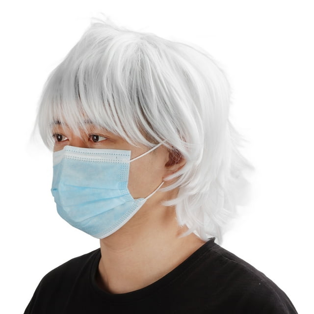 Men Short Synthetic Men Cosplay Men Short Exquisite Fashionable Fluffy White Synthetic For Cosplay Halloween Costume Party