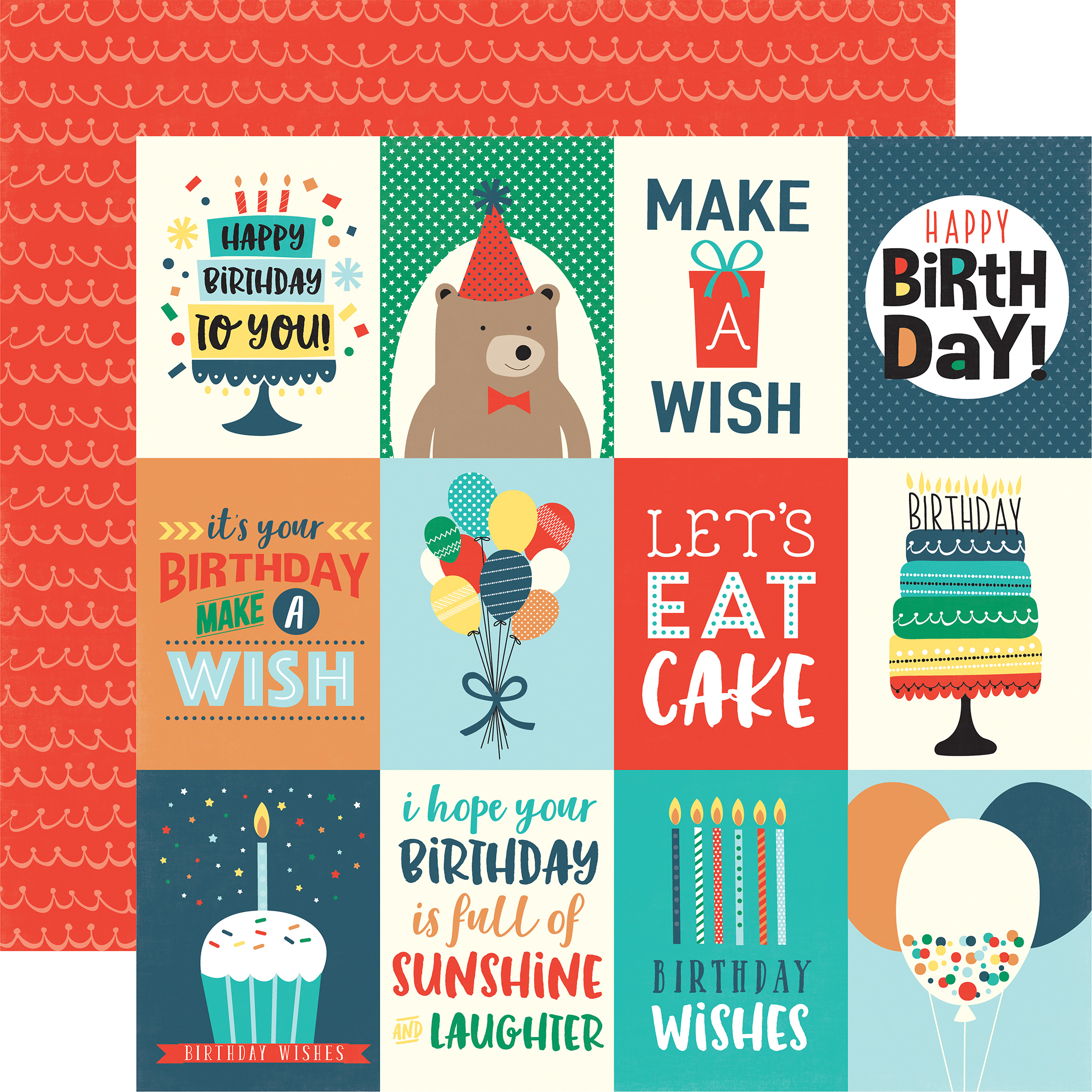 Happy Birthday Boy DoubleSided Cardstock 12"X12"3"X4" Journaling Cards Walmart Canada