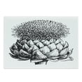 thumbnail image 1 of Artichoke Cutting Board, Vintage Illustration of a Flowering Perennial Plant Fresh Growth Art, Decorative Tempered Glass Cutting and Serving Board, Large Size, Black and White, by Ambesonne, 1 of 1