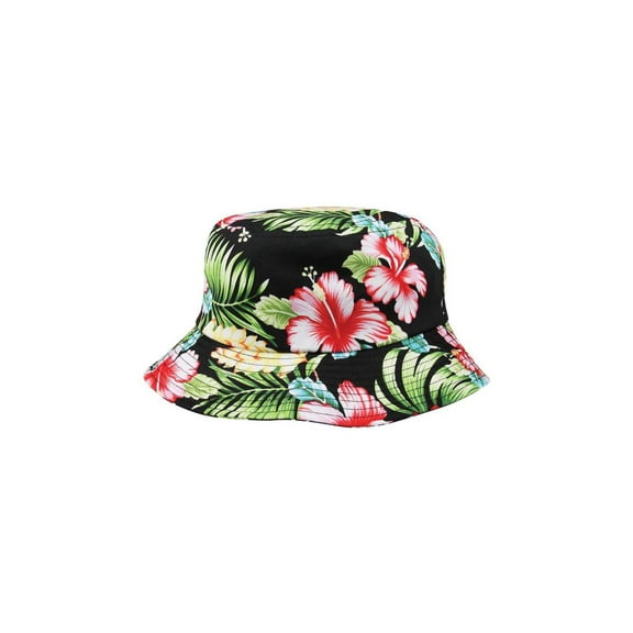 MG Unisex Floral Bucket Hat-7801G - Black - Medium