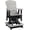 Black, Light Gray, variant on DutchCrafters Slat Fan Back Poly Balcony Adirondack Swivel Glider with Footrest Outdoor Patio Chair