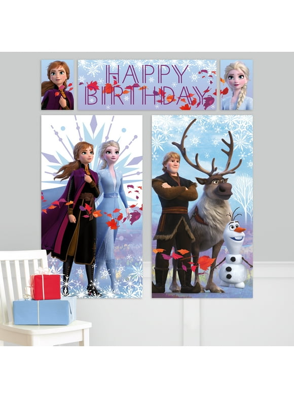 Multicolor Disney Frozen Party Wall Decoration and Photo Booth Backdrop Kit, 5 Pieces