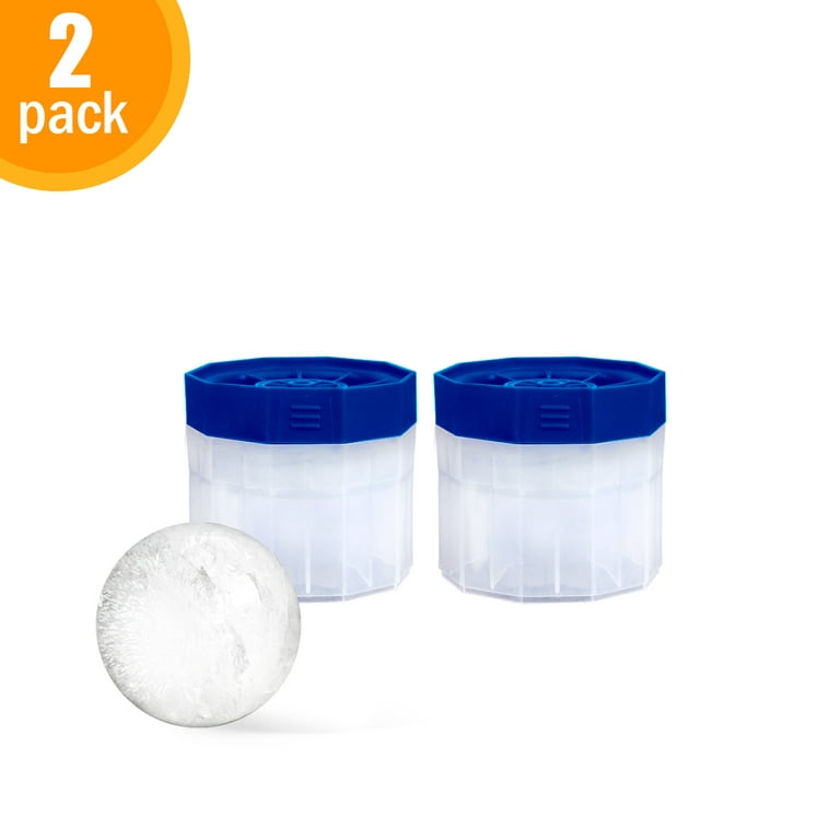 Bella Amazing Premium Ice Ball Molds, Round 2.5 inch Ice Spheres. Stackable Slow Melting Round Ice Cube Maker for Whiskey and Bourbon (2, Blue), Size: 2.5 Round