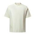 thumbnail image 2 of Blusas y camisas de manga corta y cuello redondo para hombre, blusas casuales de color liso con cuello redondo y mangas cortas para hombre., 2 of 4