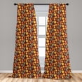 thumbnail image 5 of Ambesonne Autumn Curtains, Fall Leaves and Dots, Pair of 28"x84", Burgundy Mint Green, 5 of 5