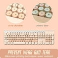 thumbnail image 6 of Teetheory Wireless Keyboard and Mouse Combo, Retro Keyboard with Round Keycaps, 2.4GHz Full-Sized Typewriter Keyboard, Cute Wireless Mouse for PC/Laptop/Mac/Windows XP/7/8/10 (Milk Tea-Colorful), 6 of 7