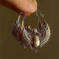 thumbnail image 2 of Egyptian Vintage Creative Designs Sacred Wings Scarab Beetle Large Pendant Hoops Earrings For Women Fashion Gypsy Tribal Jewelry----6--Product code 65 6, 2 of 5