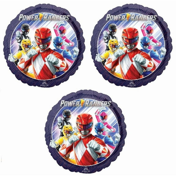 Power Rangers 3 Piece Mylar Foil Balloons Birthday Party Decorations