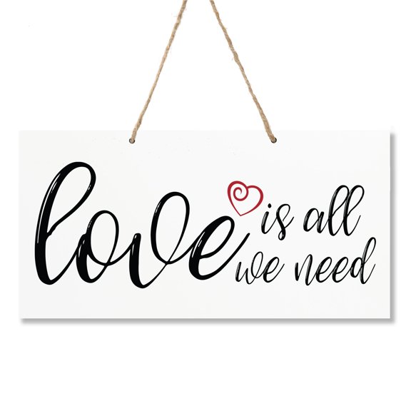 LifeSong Milestones Housewarming Family Hanging Sign for New Home - Love Is All We Need
