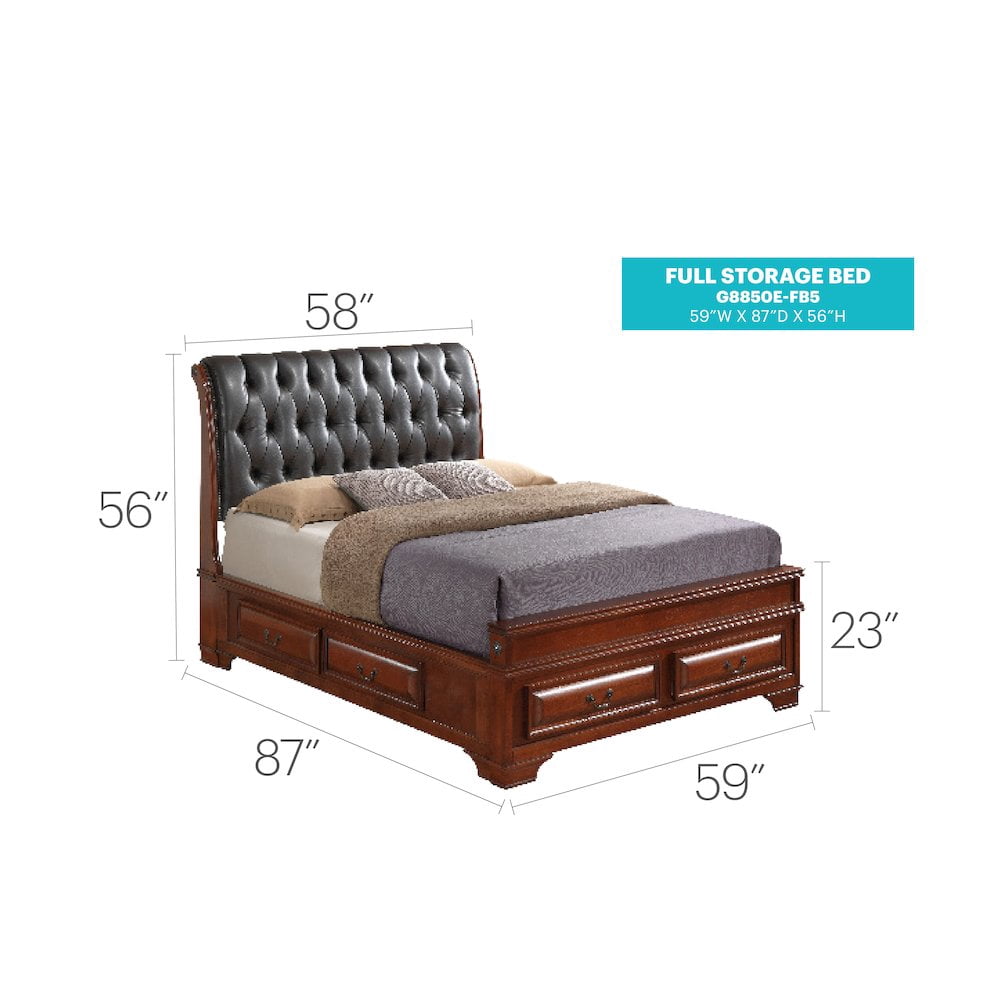 Glory Furniture LaVita Full Storage Bed in Oak Color