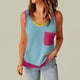 thumbnail image 4 of mfyjkho Tops Para Mujer, Blusa Holgada Informal De Color Liso Con Bolsillos Y Cuello Redondo Sin Mangas Para Mujer Tops Y Blusas Para Mujer M, 4 of 6