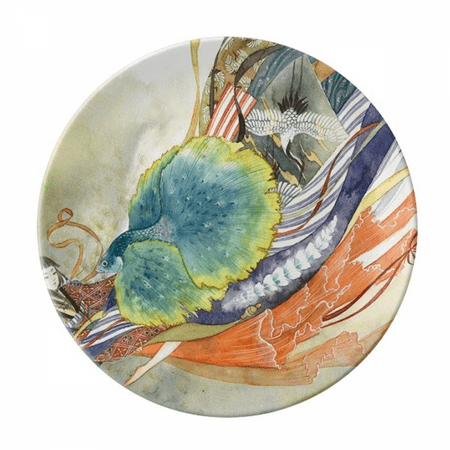 

Peacock Girl Chinese Antique Illustrator Plate Decorative Porcelain Salver Tableware Dinner Dish