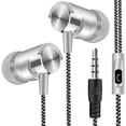 thumbnail image 1 of Moyic Gran oferta de auriculares universales de 3,5mm en la oreja, auriculares estéreo con micrófono incorporado, auriculares con cable de Cables de audio/vídeo Plata, 1 of 6