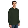 thumbnail image 5 of Gildan Men’s Heavy Cotton Long Sleeve T-Shirt, Ribbed Collar and Cuffs Forest Tee, 3 Pack, S, 5 of 5