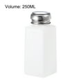 thumbnail image 2 of Dispensador de líquido de presión de alcohol Uxcell de 8.45oz, botella vacía para esmalte de uñas blanca, 2 paquetes, 2 of 5