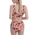 thumbnail image 6 of Pofeuu Skull rock record music heart Print Womens Bathing Suits Modest High Waisted Bikini Sets Cute Halter 2 Piece Swim Suit, 6 of 7