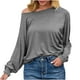 thumbnail image 1 of Blusa casual de manga larga suelta y delgada con costuras sólidas y cuello redondo para mujer Fridja  hj2726, 1 of 5