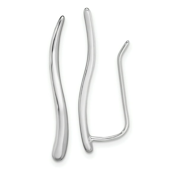 Primal Silver Sterling Silver Rhodium-plated Ear Climber Earrings