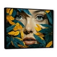 thumbnail image 2 of Designart "Woman Portrait Amidst Urban Greenery" Leaves Floater Framed Wall Art Prints, 2 of 5