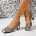thumbnail image 6 of Byworldtasic Women's Block Heel Loafers Fashion Slip On Square Toe Non Slip Low Chunky Heel Dress Office Pumps, 6 of 9