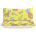 thumbnail image 3 of HAHDAXIA Pineapple Fruit Pattern Bedding Solid Comforter Set for All Seasons,3 Pieces(1 Comforter+2 Pillowcases),Soft Microfiber Bedding Set Full(79"x90"), 3 of 7