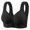 Black, variant on Women Plus Size Front Closure Bra Wide Straps Push Up Brassieres Cozy Full Coverage No Underwire Bras Fashion Flower Textured Brassiere 40 Black