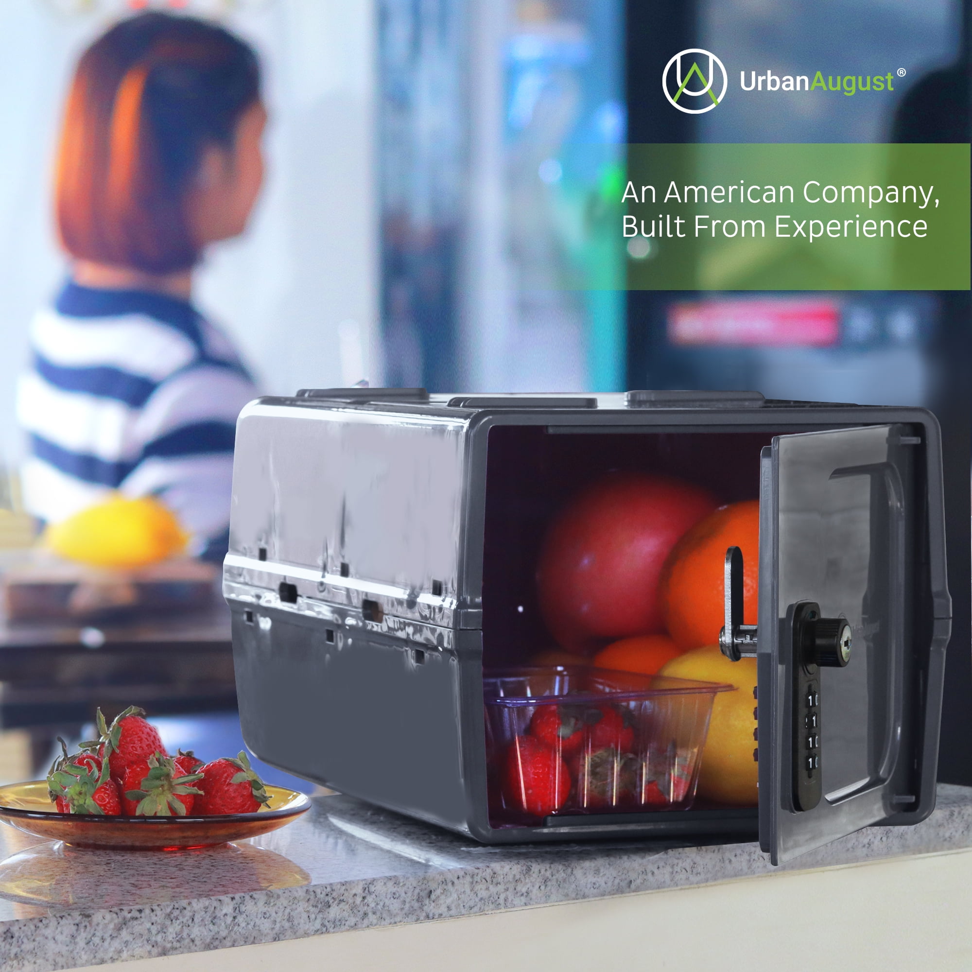 Urban August Combination Lock Standalone Safe Polycarbonate Plastic Graphite