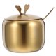 thumbnail image 1 of Azucarero de acero inoxidable con tapa y cuchara, tarro para condimentos de café, recipiente para especias, recipiente dorado para el hogar y la cocina, 1 of 7