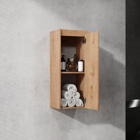 Wall-Mounted Plywood - Soft Hinges & Water Resistance - Bathroom Side Storage - Compact Space Solution