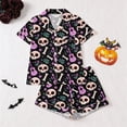 thumbnail image 4 of Puliio Halloween Women's Pajamas Set Cute Print Short Sleeve Button Down Sleepwear 2 Piece Soft Loungewear Nightwear Pjs Sets, 4 of 9