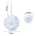thumbnail image 3 of Efavormart 2 Pack | 7" WHITE Flower Ball Silk Rose Pomander Kissing Ball, 3 of 10