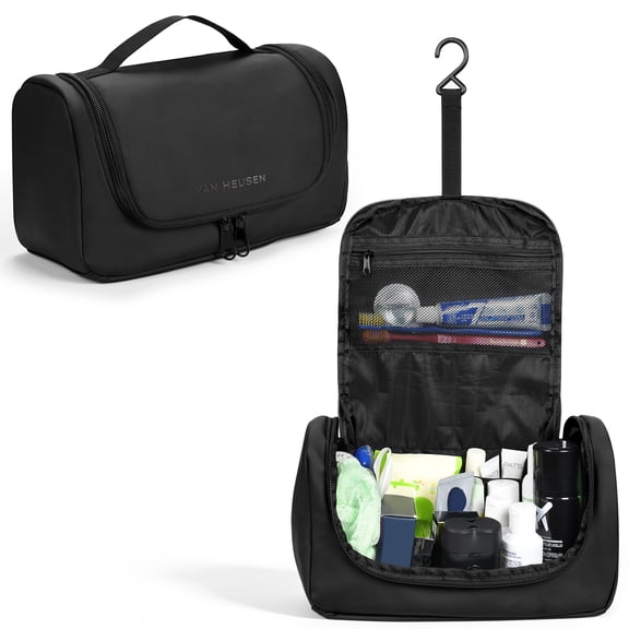 Van Heusen Hanging Travel Toiletry Bag for Men & Women, Large Toiletry Organizer, Travel Wash Bag for Toiletries, Makeup & Shaving Kit