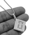 thumbnail image 4 of Real Diamond Mini Holy Bible Book Cross 10K White Gold Finish Unisex Pendent Charm Chain Set, 4 of 5