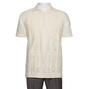 Gentlemens Collection Embroidered Guayabera Shirts for Men - guayaberas para Hombres Cream X-Large