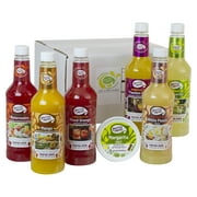 Master of Mixes Margarita / Daiquiri Drink Mixes Variety, Ready to Use, 1 Liter Bottles (33.8 Fl Oz), Pack of 6 Flavors + Margarita Salt
