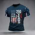 thumbnail image 2 of WAYUTE 250 Anniversary USA Shirt for Man National Flag Classic Graphic Crewneck Birthday Celebrations Tee Independence Day T Shirt, 2 of 3