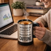 Self -Stirring Automatic Coffee Mug 11oz Capacity, Self Stirring Mug with Temperature Control & Push button operates, stainless steel coffee cup with 2 “AAA” Batteries (Not Included) Heating Mug
