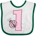 thumbnail image 3 of Inktastic Pink Ladybug 1st Birthday Girls Baby Bib, 3 of 4