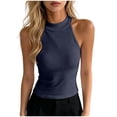 thumbnail image 2 of LIaqionyy Womens Sleeveless Mock Turtleneck Stretch Tank Tops Slim Trendy Casual Basic Layering Shirts, 2 of 6