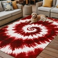 thumbnail image 2 of Fsddascl Red Ombre Outdoor Rug for Patio/Deck/Porch, Non-Slip Large Area Rug 4 x 6 Ft, Farmhouse Chic Tie Dye Abstract Retro Art Indoor Outdoor Rugs Washable Area Rugs, Reversible Camping Rug Carpet, 2 of 5