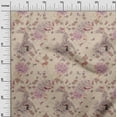 thumbnail image 2 of oneOone Viscose Chiffon Light Beige Fabric Floral & Peacock Sewing Material Print Fabric By The Yard 42 Inch Wide, 2 of 4
