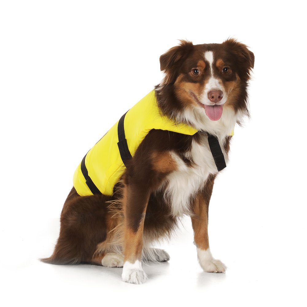 Seachoice 86330 Dog Life Vest Adjustable Life Jacket for Dogs, with Grab Handle, Yellow, Size