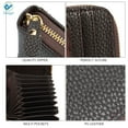 thumbnail image 6 of Deago Men Wallet Credit Card Holder Case Genuine Leather RFID Zipper Pocket, Black, 6 of 9