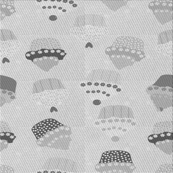 Ahgly Company Indoor Square Patterned Platinum Gray Area Rugs, 5' Square