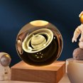 thumbnail image 5 of Luz nocturna 3D del sistema solar con Saturno, nubes, lluvia y Papá Noel Lámpara de cristal de 2,35 pulgadas 7 dormitorios Decoración del salón Cambio de color, 5 of 5