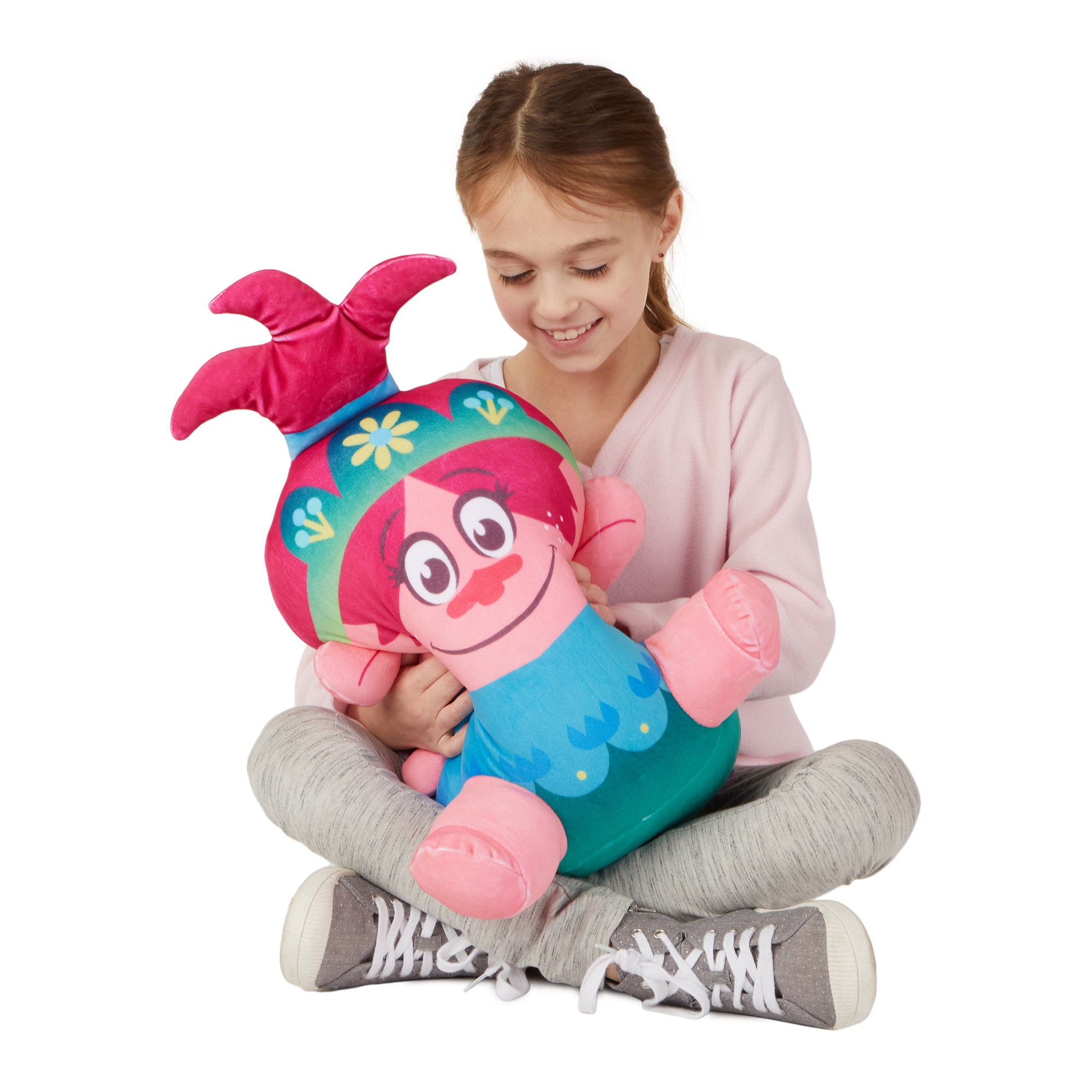 Trolls Poppy Kids Squishy Pillow, Decorative Bedding, 15" Tall